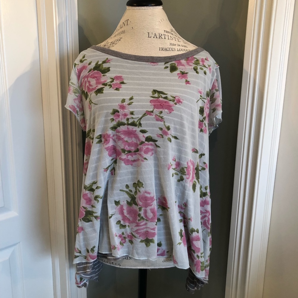 Striped Floral T-shirt